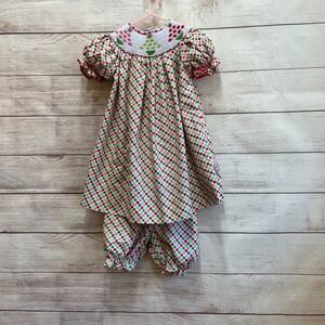 JETTERBUGS SMOCKED CHRISTMAS DRESS‎ WITH BLOOMERS